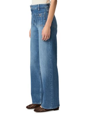 Anessa Seamed High Rise Wide Leg Jeans in Paley