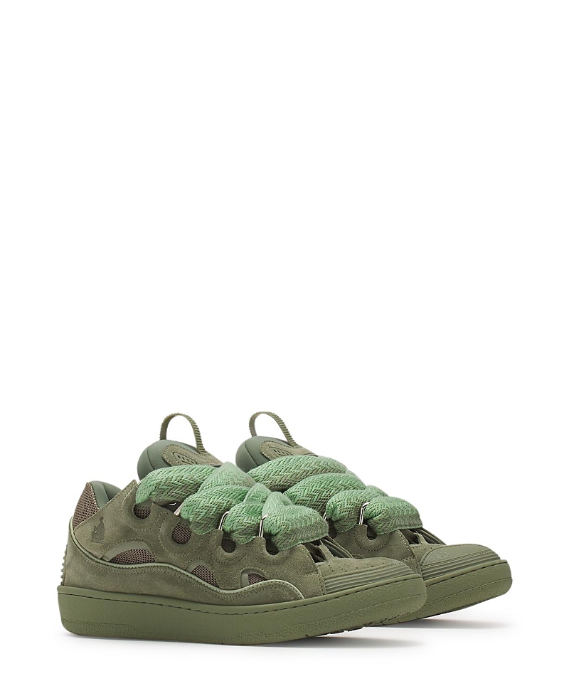 Lanvin Khaki Curb Leather Sneakers