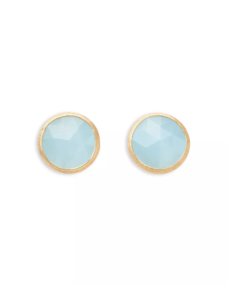 Marco Bicego 18K Yellow Gold Jaipur Color Aquamarine Oval Stud Earrings