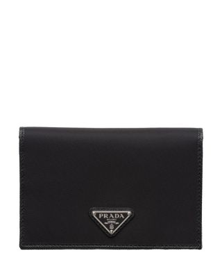 Re-Nylon and Saffiano Leather Passport Holder
