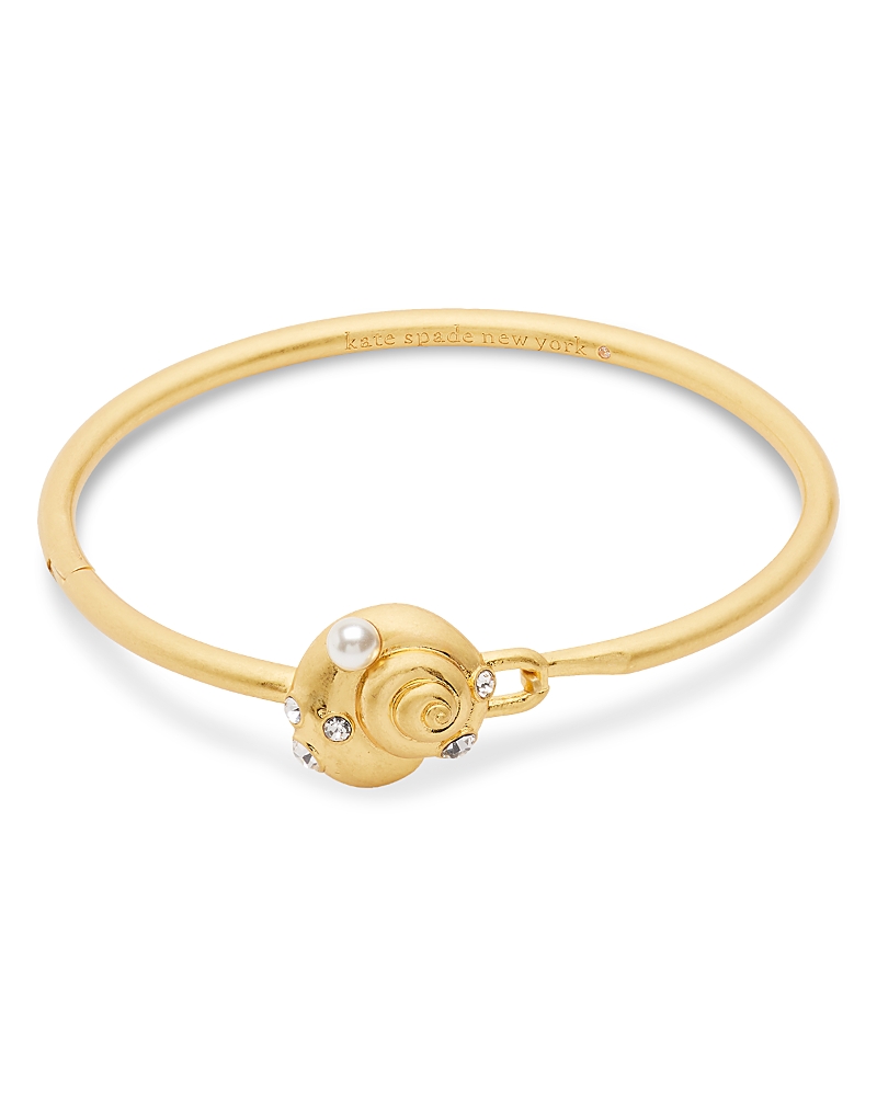 Kate Spade New York Beachside Mixed Stone Shell Bangle Bracelet In Gold