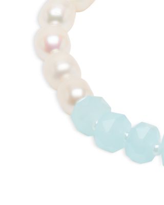 Ropes & Knots Blue Bead & Cultured Freshwater Pearl Flex Bracelet 