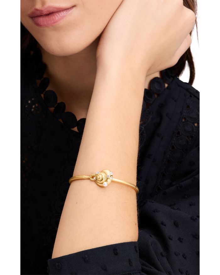 Beachside Mixed Stone Shell Bangle Bracelet