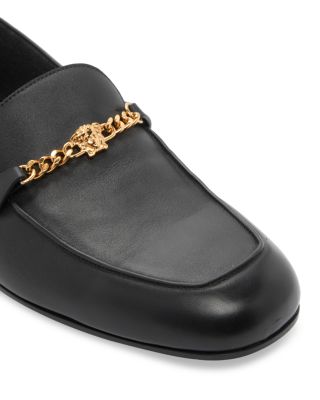 Men's Medusa Chain Leather Loafers