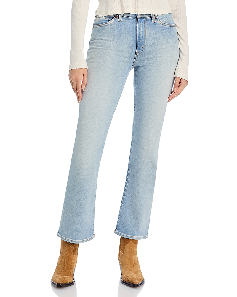 Re/done 70s High Rise Ankle Bootcut Jeans In Cielito In Blue