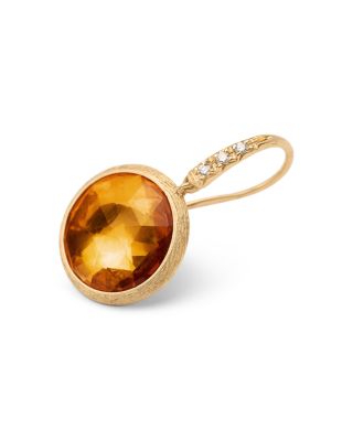 18K Yellow Gold Jaipur Color Citrine & Diamond Drop Earrings