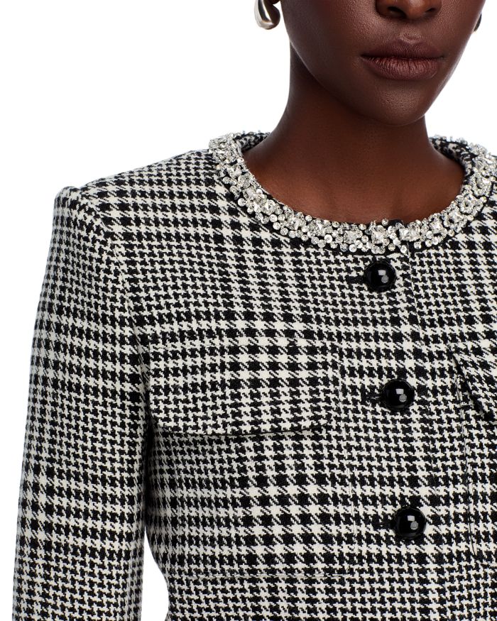 Houndstooth Crystal Trim Jacket