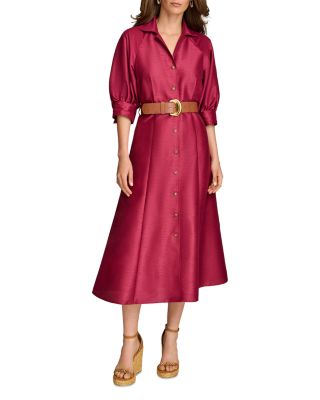 Dupioni Belted Shirt Dress