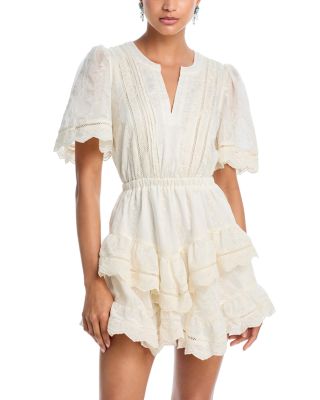Lace Trim Pintuck Mini Dress - Exclusive