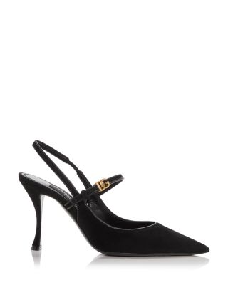 Women's Suede & Leather Slingbacks