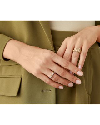 18K White & Yellow Gold Goa Diamond Three Strand Ring