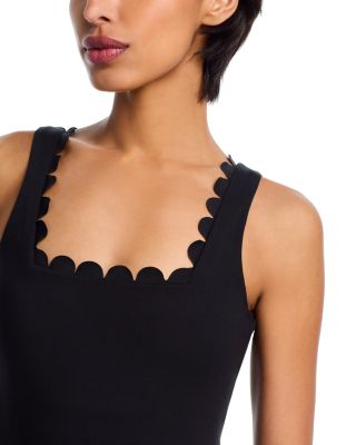 Scalloped Square Neck Dress - Exclusive