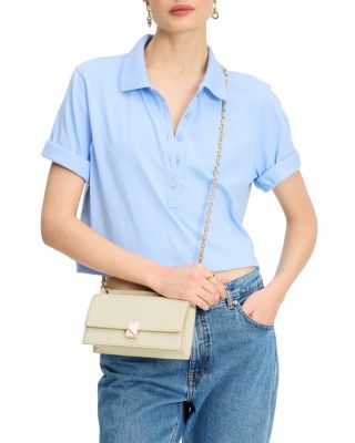 Deco Pebbled Leather Mini Flap Chain Crossbody