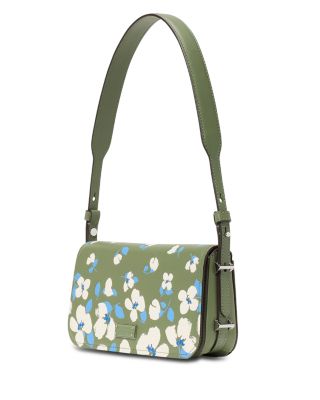 Liv Painterly Bouquet Embossed Leather Small East/West Shoulder Bag