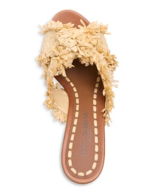 Women&#39;s Frayed Raffia Platform Wedge Sandals