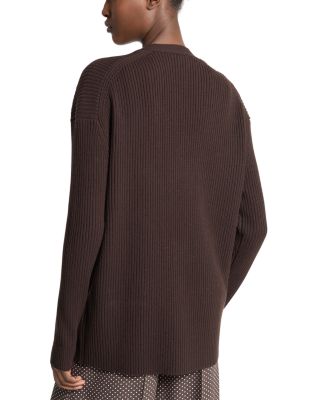Cashmere Blend Ribbed Cardigan 
