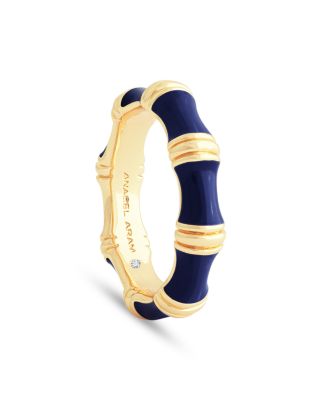 Navy Bamboo Band Ring