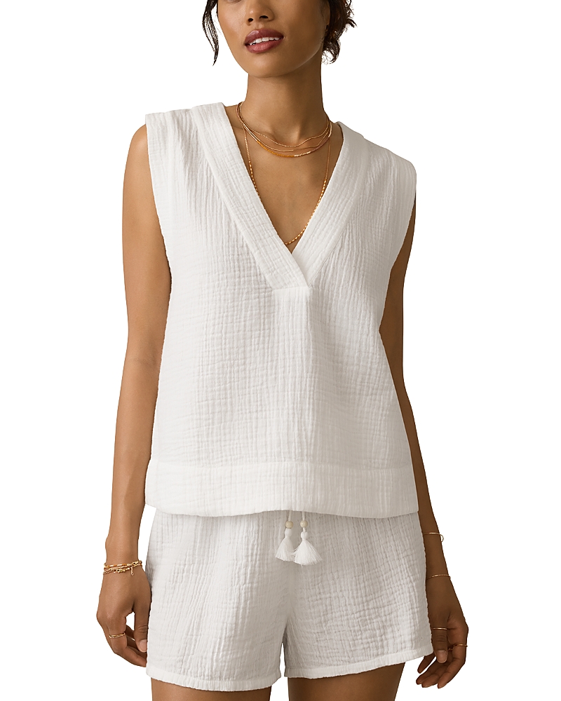 Faherty Dune Cotton Gauze Sleeveless Popover