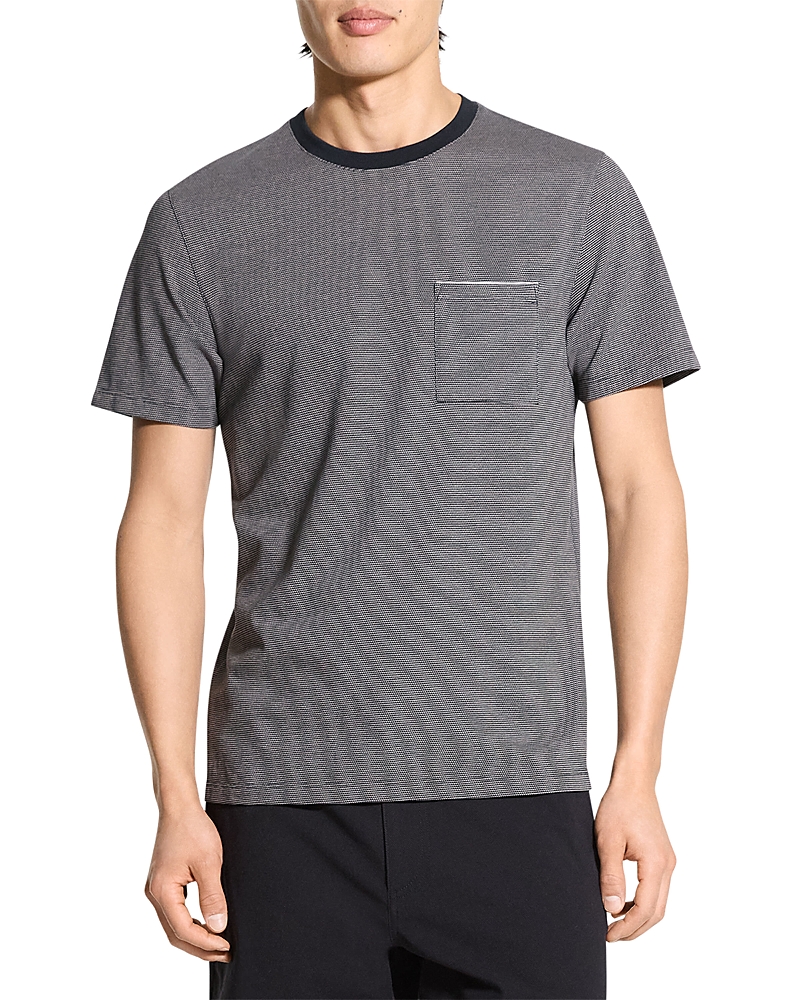 Theory Pique Crew Tee In Gray