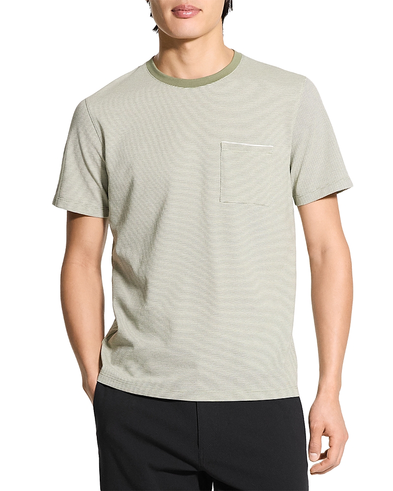 Theory Pique Crew Tee In Gray