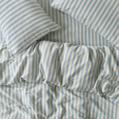 Pembroke Stripe Linen Blend Duvet Cover, Twin