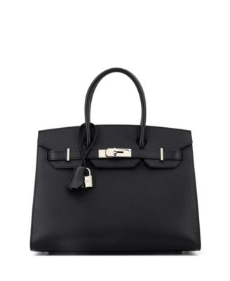 Pre-Owned HERMÈS - Birkin 30 Handbag Black Madame with Palladium Hardware