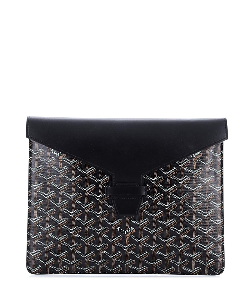 Pre-owned Pre-owned Goyard Goyard Mm Camondo Horizontal Clutch Ii Coated Canvas In Black