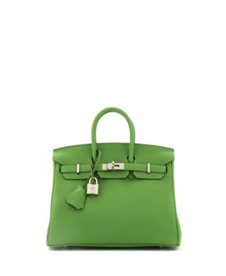Pre-Owned HERMÈS - Birkin 25 Handbag Green Togo with Palladium Hardware