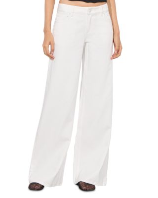 Low Rise Baggy Jeans in Off White