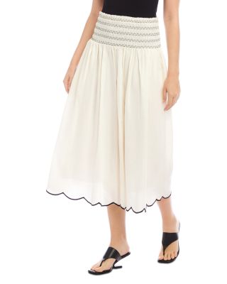 Elsa Smocked Waist Midi Skirt 