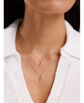 Wicked x Sydney Evan 14K Yellow Gold Emerald Elphaba Pure Boot Charm Necklace, 18"