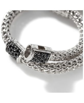 Sterling Silver Icon Bracelet with Pav&eacute; Black Sapphires, 5mm