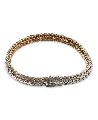 18K Yellow Gold & Sterling Silver Icon Bracelet, 6.5mm