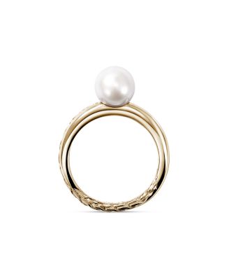 14K Yellow Gold JH Essential Cultured Freshwater Pearl Crossover Ring