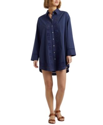 Women's Cotton Broderie Shirt Dress