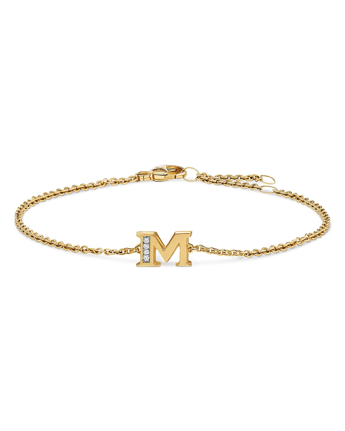 Petite Pave Initial Chain Bracelet