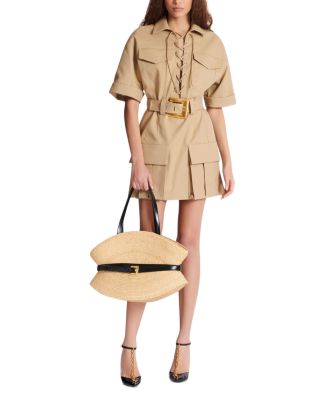 Balmain Shuffle Medium Bag in Raffia | Bloomingdale's