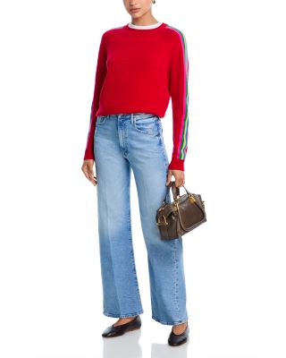 100% Cashmere Rainbow Athletic Stripe Sweater - Exclusive