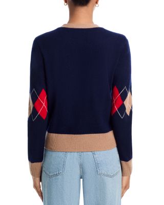 100% Cashmere Argyle Cardigan - Exclusive