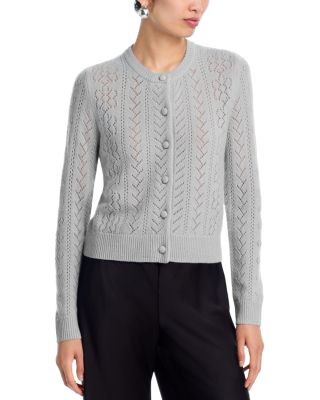 100% Cashmere Crewneck Cardigan Sweater - Exclusive