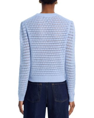 100% Cashmere Openwork Crewneck Sweater - Exclusive