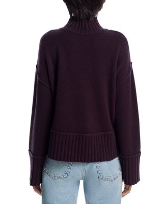 100% Cashmere Boxy Mock Neck Sweater - Exclusive