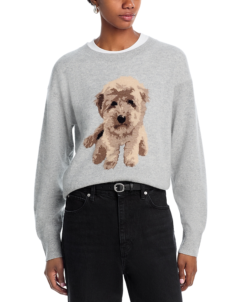 Aqua Doodle Dog Cashmere Crewneck Sweater - Exclusive