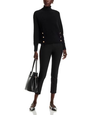 100% Cashmere Button Trim Turtleneck Sweater - Exclusive