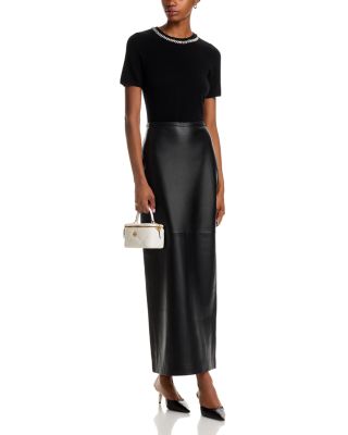 100% Cashmere Crystal Trim Short Sleeve Sweater - Exclusive