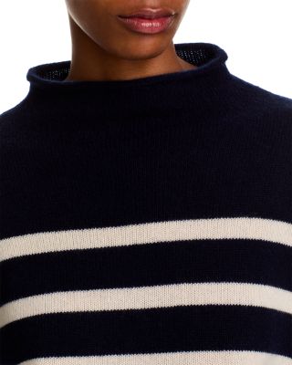 100% Cashmere Rollneck Striped Sweater - Exclusive