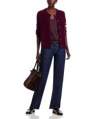 100% Cashmere Pointelle Cardigan - Exclusive