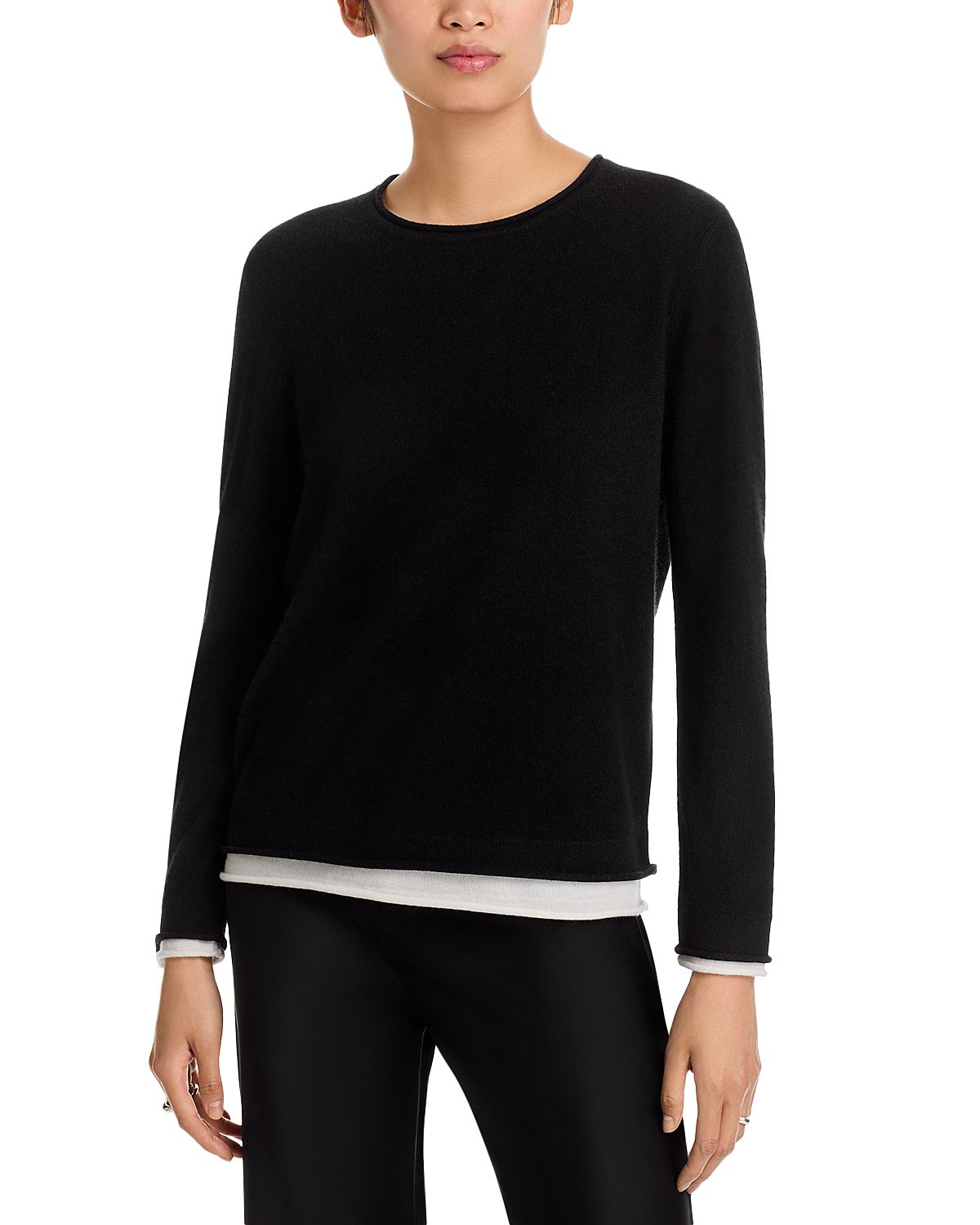 C by Bloomingdale's Cashmere Double Layer Cashmere Crewneck Sweater - Exclusive