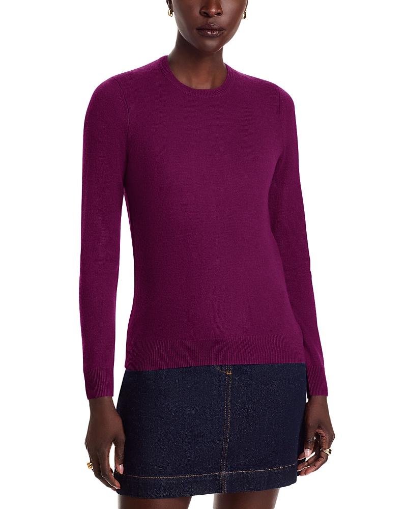 C By Bloomingdale's Cashmere Ribbed Crewneck Sweater - Exclusive In Purple