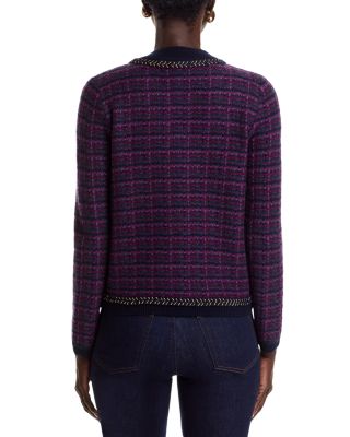 100% Cashmere Tweed Crewneck Cardigan - Exclusive